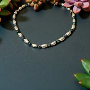 Genuine Hematite Earrings & 3 Necklace Set